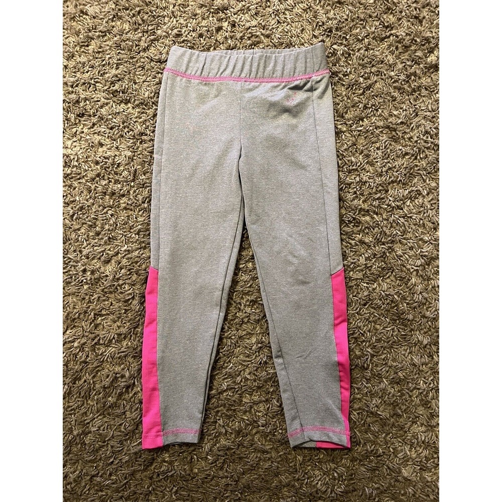 Body Glove Girls Athletic Leggings Pants Size‎ 4 Light Gray w/ Pink